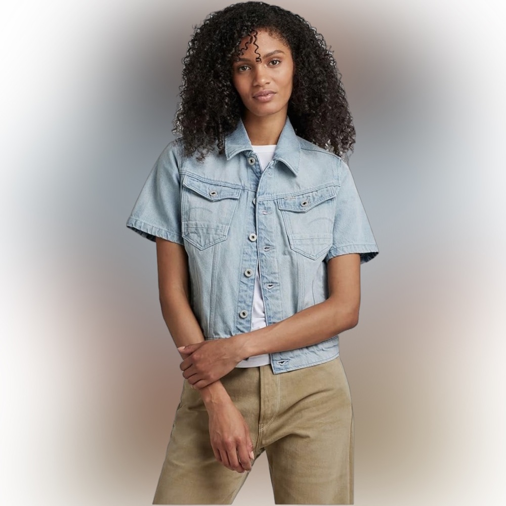 🌺Westport Light Wash Denim Short Sleeve Jacket🌸🌺